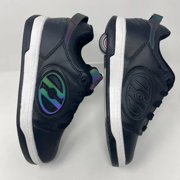 Heelys Voyager Skate Shoes - Size 4 Sneakers Black White Reflective HE100330M - Picture 9 of 14